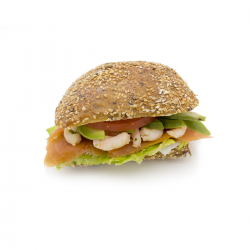 Super fish - smoked salmon, plain shrimp and avocado (wholemeal with seeds pavé)